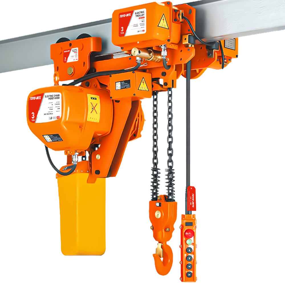 Chain electric hoist operation method.